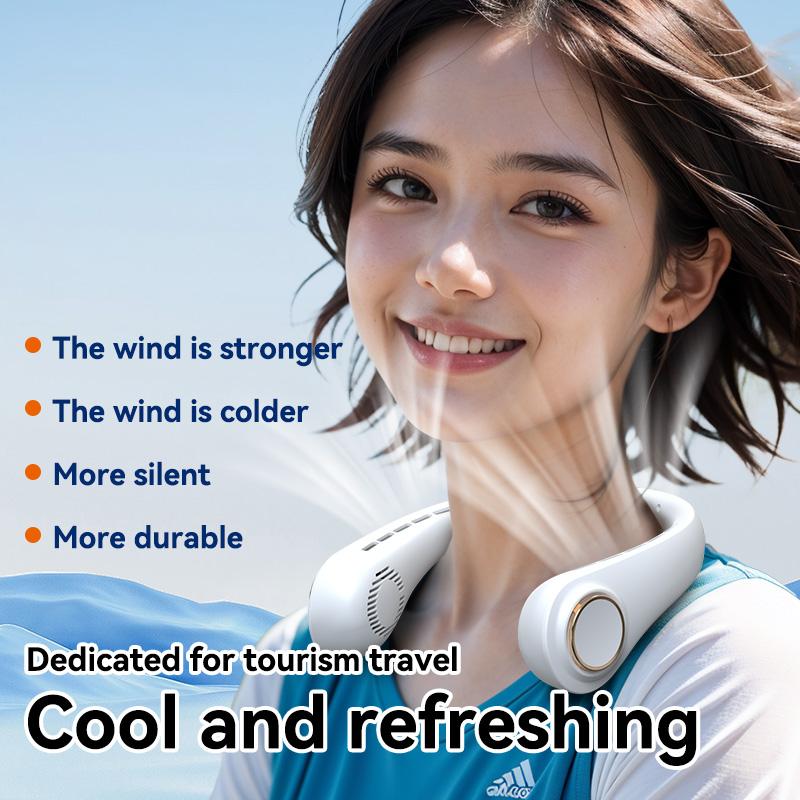 Portable Hanging Neck Fan Rechargeable Personal Neck Ventilator Digital Display Personal Cooling For Outdoor Travel Sports