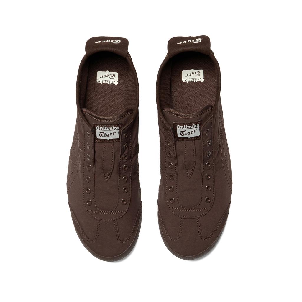 Onitsuka Tiger Mexico 66 Slip-On Fabric Classic Comfortable Versatile Trendy Low-Top Lifestyle Casual Shoes Unisex sneaker Dark-Brown 1183B603-202