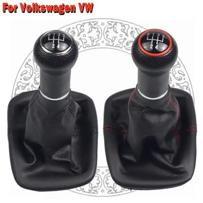 Leather 5 Speed Manual Transmission MT Gear Shift Knob Gaiter Handle For Volkswagen Golf 2 3 4 Cabrio Polo 6N Passat 35i