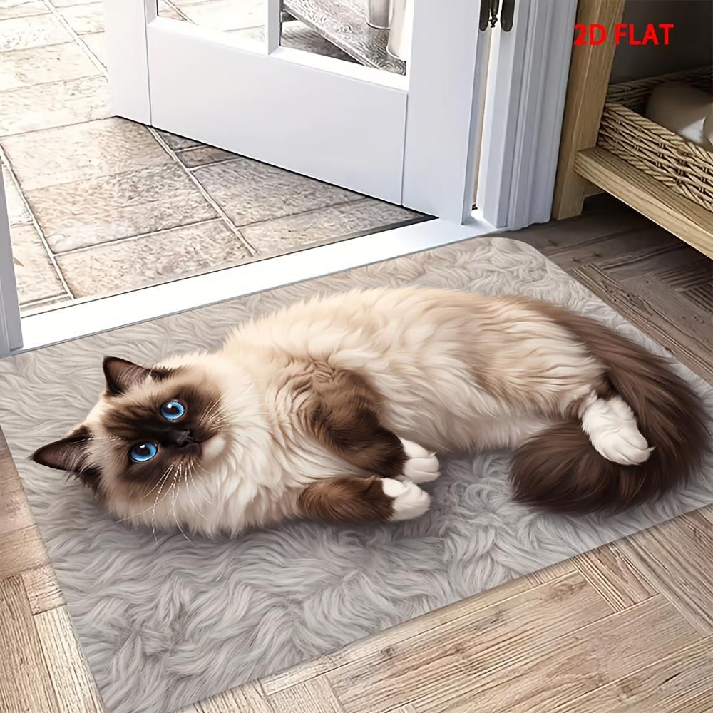 1 szt. Mata kuchenna przeciwzmęczeniowa, z nadrukiem kota Ragdoll, wodoodporna, antypoślizgowa, gruba, amortyzująca, komfortowa mata do stania