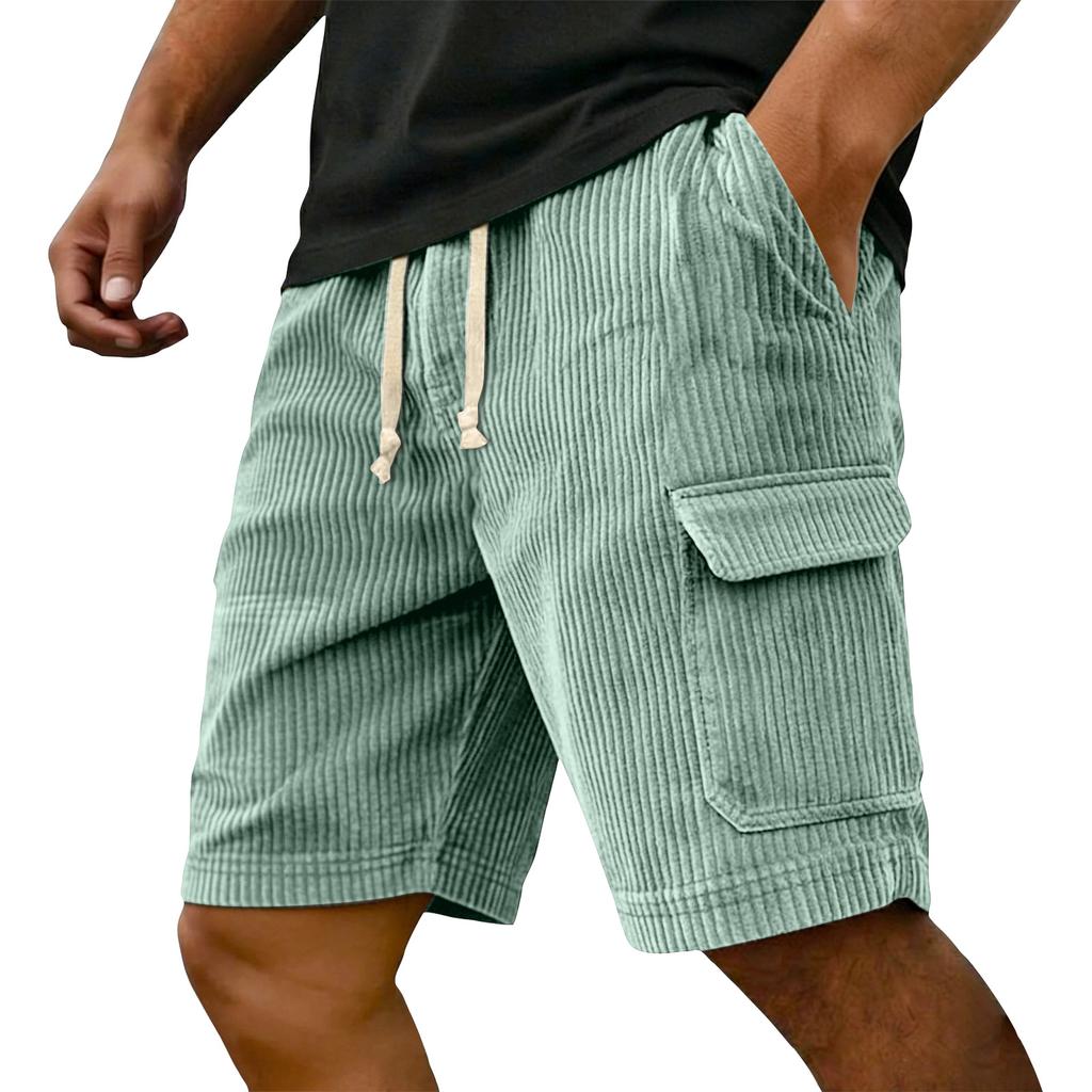 Men's Summer Casual Shorts Men's Fashion Sports Textured Multiple Pockets Shorts