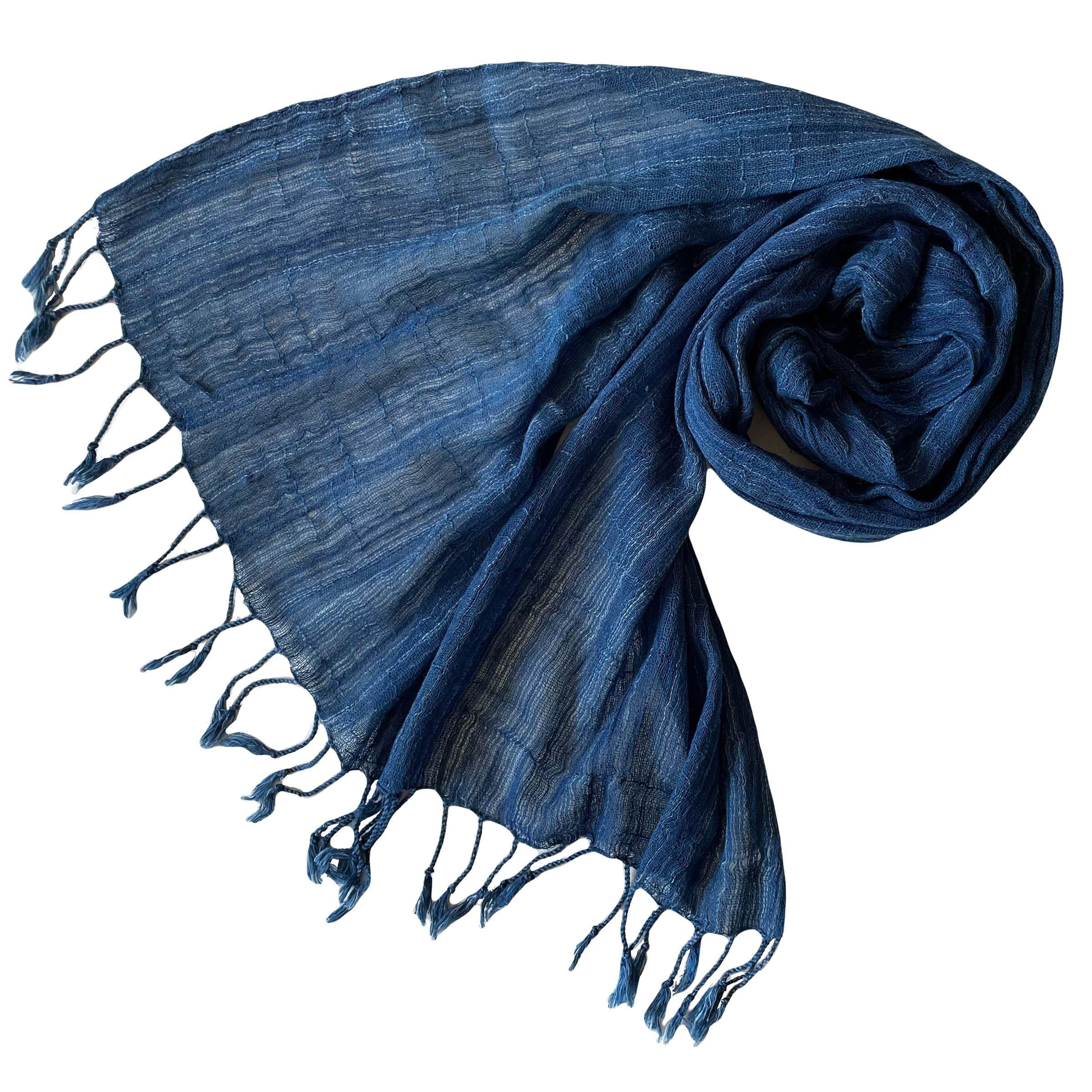 

хлопок ручной работы шириной 30 см [Киара] Стола, окрашенная индиго, тонкая, 100% хлопок, однотонная,