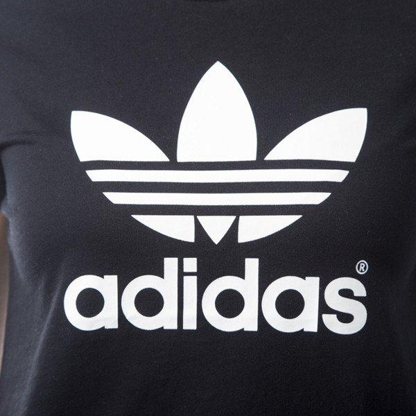 adidas Originale Kontrastfarben Markenlogo Print American Vintage Schulterärmel T-Shirt Damen Tops Schwarz AJ8084