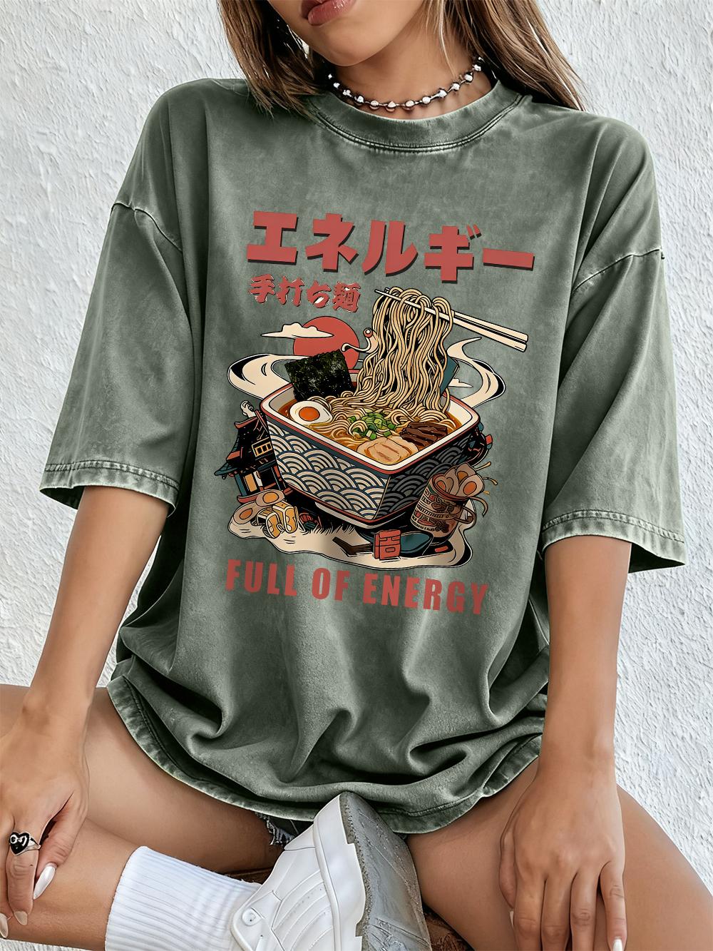 

Hand Beating Lamian Noodlesprinted Washed TShirts Womens Cotton Oversized T Shirt ONeck Short Sleeve Tops Summer Women Clothes S