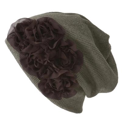 CHARM 3way Flower Mesh Tornado Watch (Ladies) Medical Hat Watch SpringSummer (One Size Fits MostBrown) Watch Cap Neck Warmer