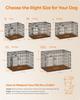 FEANDREA Dog Crate, Foldable, 92.5 cm Long, 2 Doors, L, Black