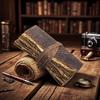 Ręcznie robiony Vintage Dziennik Skórzany Notes Podróżny – Antyczny Papier Krawędziowy, Dziennik do Pisania