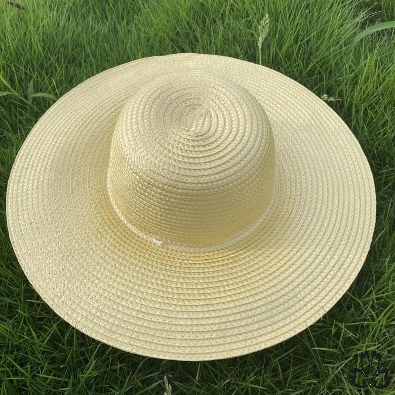 

Large Straw Sun Hat for Men and Women - Wide Brim for Outdoor, Farm, and Construction Sun Protection Yellow 35cm