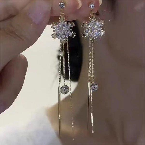 

Hot Sale Exquisite Leaves Long Tassel Earrings for Women Full Rhinestone AAA Zircon Dangle Earring Party Wedding Zircon Gifts