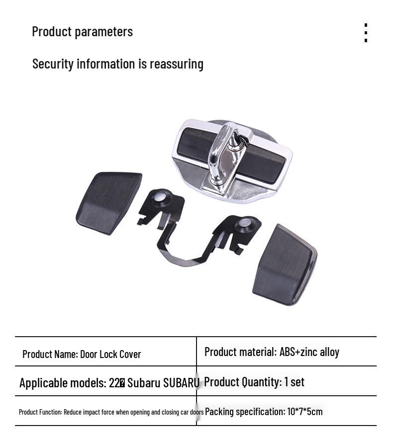 Subaru Forester, Outback, XV, Legacy Anti-Rattle TRD Door Lock Buckle Cover - Stainless Steel Car Accessory.