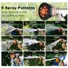 Pressure Garden Ring Hose Spray Nozzle 9 Adjustable Patterns, Anti-Rust Non-, Made of Alloy