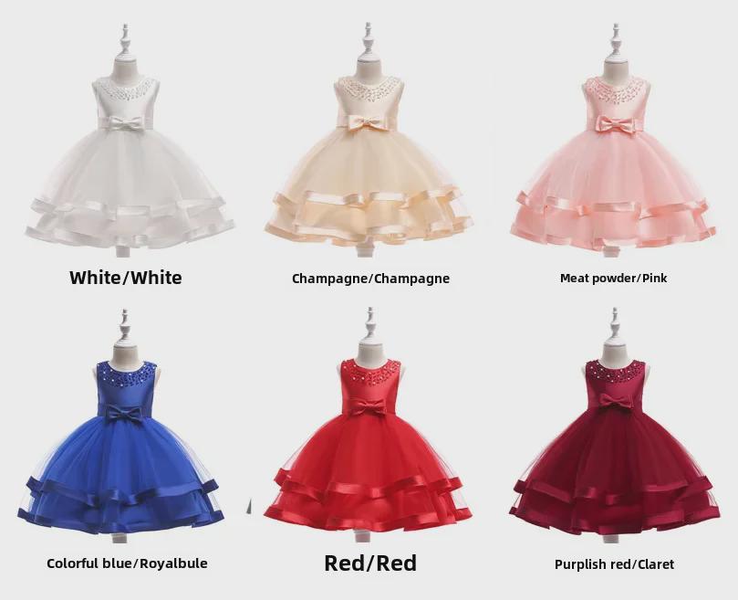 2024 Beaded Princess Tutu Dress for Girls - Flower Girl Wedding Attire