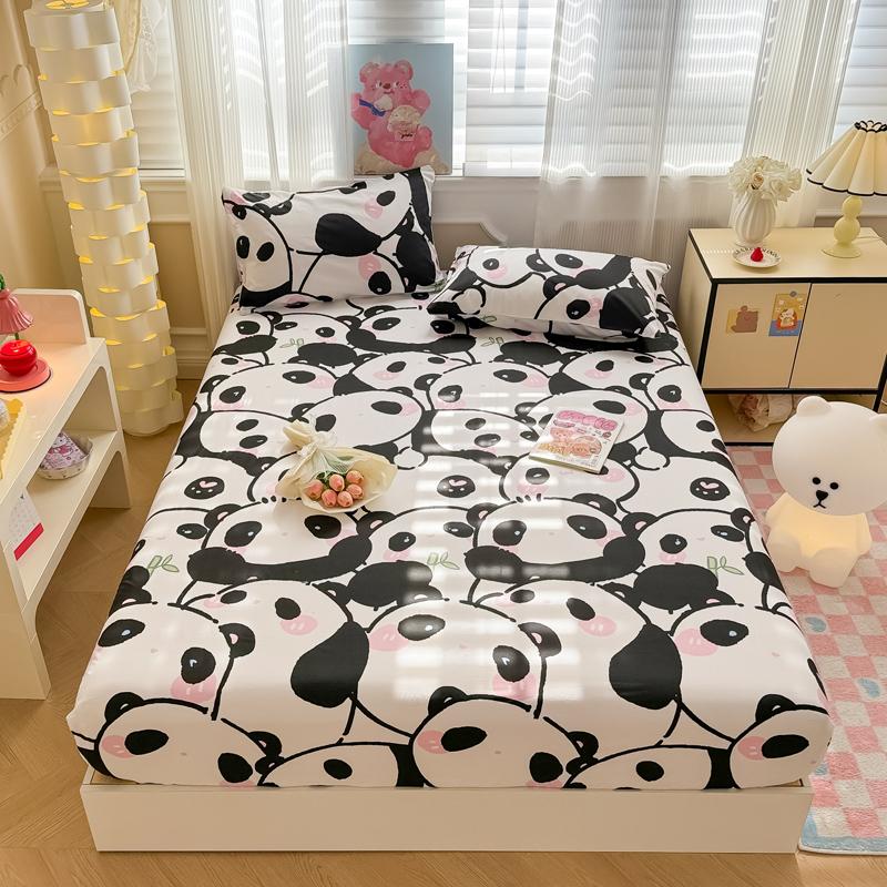 Pure Cotton Fitted Sheet Single/Queen Size Bed Cover Skin-friendly Bedsheets Home Bed Linen Couvre Lit (No Pillowcase)