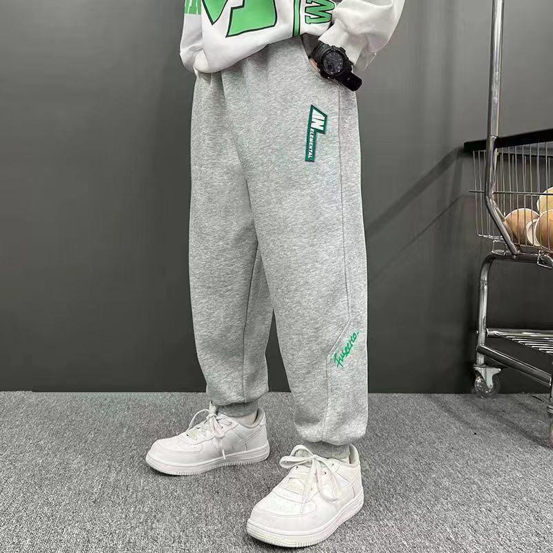 

Весенне-осенние детские повседневные спортивные брюки для мальчиков, тонкие флисовые брюки-джоггеры для детей, свободные спортивные штаны, одежда для подростков 100