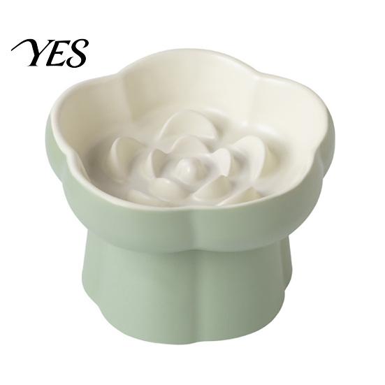Vomiting Prevention Pet Bowl Ceramic Slow Feeder Bowl, Dogs Cats Anti-Choking Eating Food Elevated Feeding for Dry & Wet with Rose Pattern