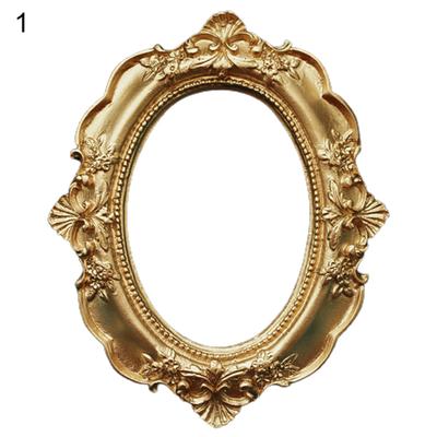 Golden Vintage Photo Frame Nail Decor Home Photo Background Props Ornament Decor