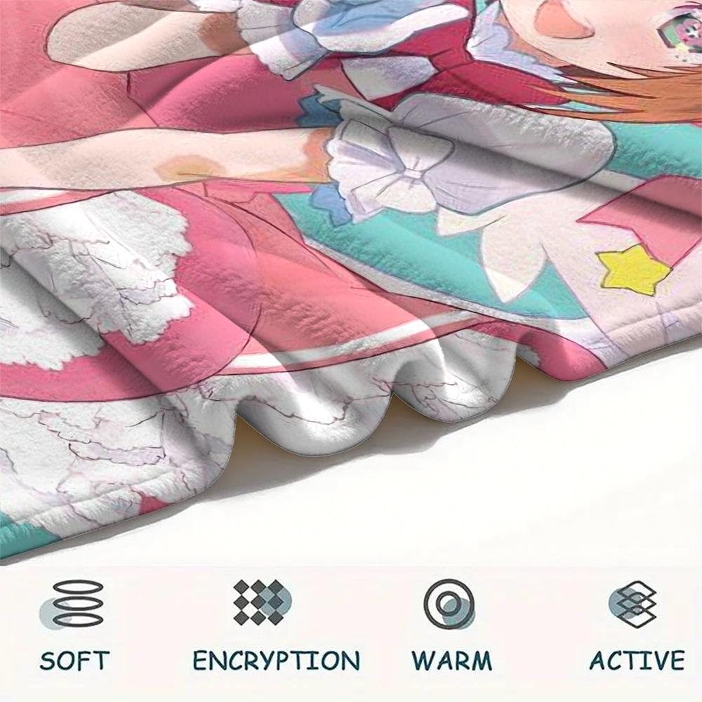 1Pc Cardcaptor Sakura Print Flannel Blanket, High Quality Comfortable for All Seasons, Home Decor, Warmth and Comfort, Perfect for Christmas Gifts