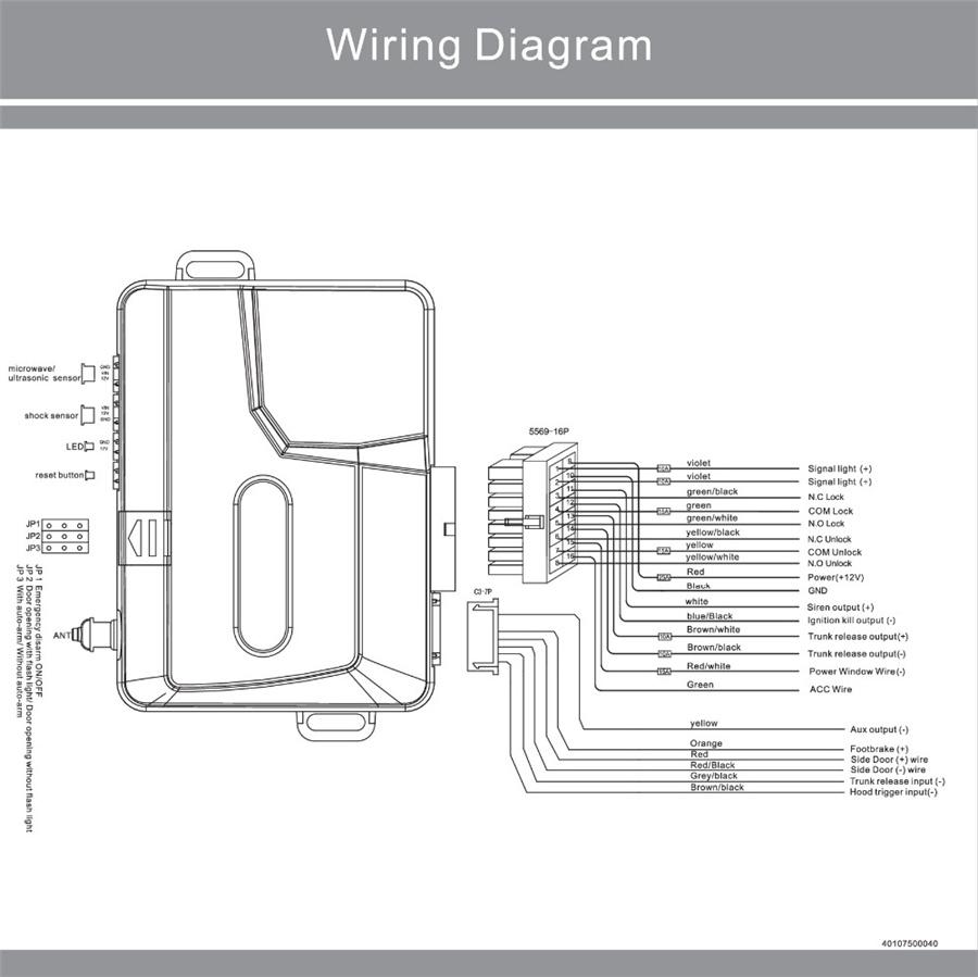 Universal 12V 2-Way Car Alarm Security System Remote Engine Start Anti-hijacking
