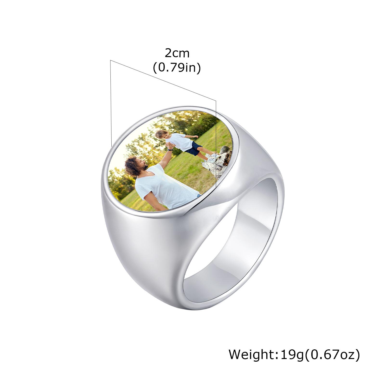 

Vnox Free Custom Photo Picture Ring for Men, Gold Sliver Color Stainless Steel 20mm Rings Size 7-12, Personalized Jewelry Gifts 7