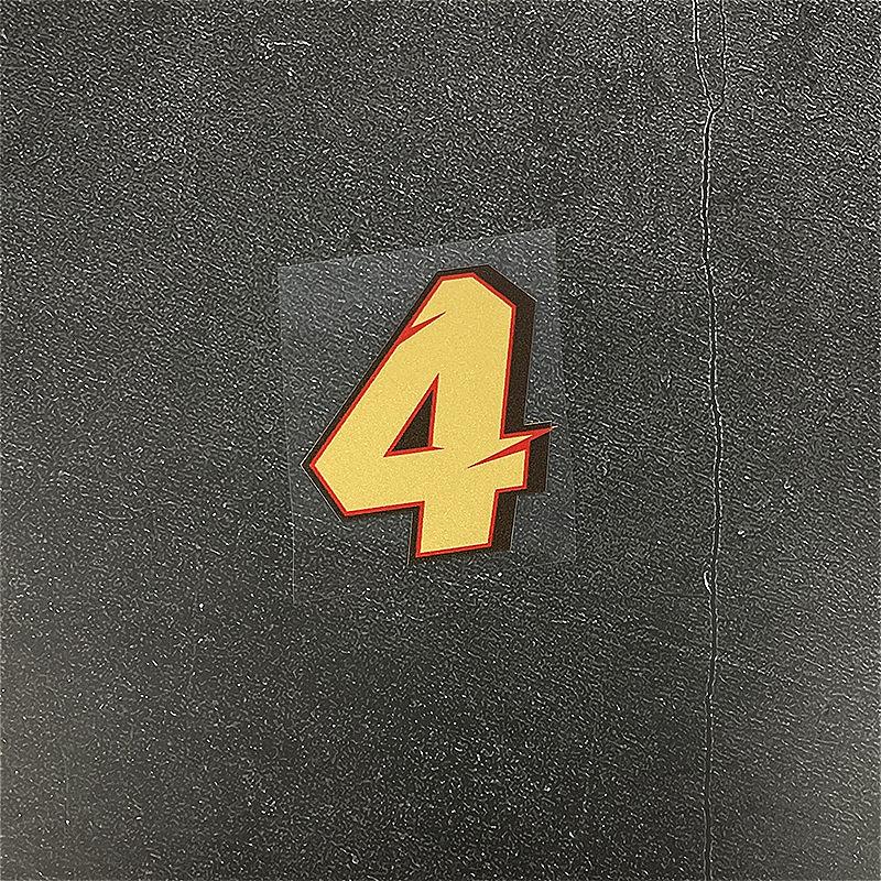 1PC Matte Gold Motorcycle Number Stickers Waterproof for Motorbike Fuel Tank Helmet Front Fairing Modified Scooter Vinyl Decals