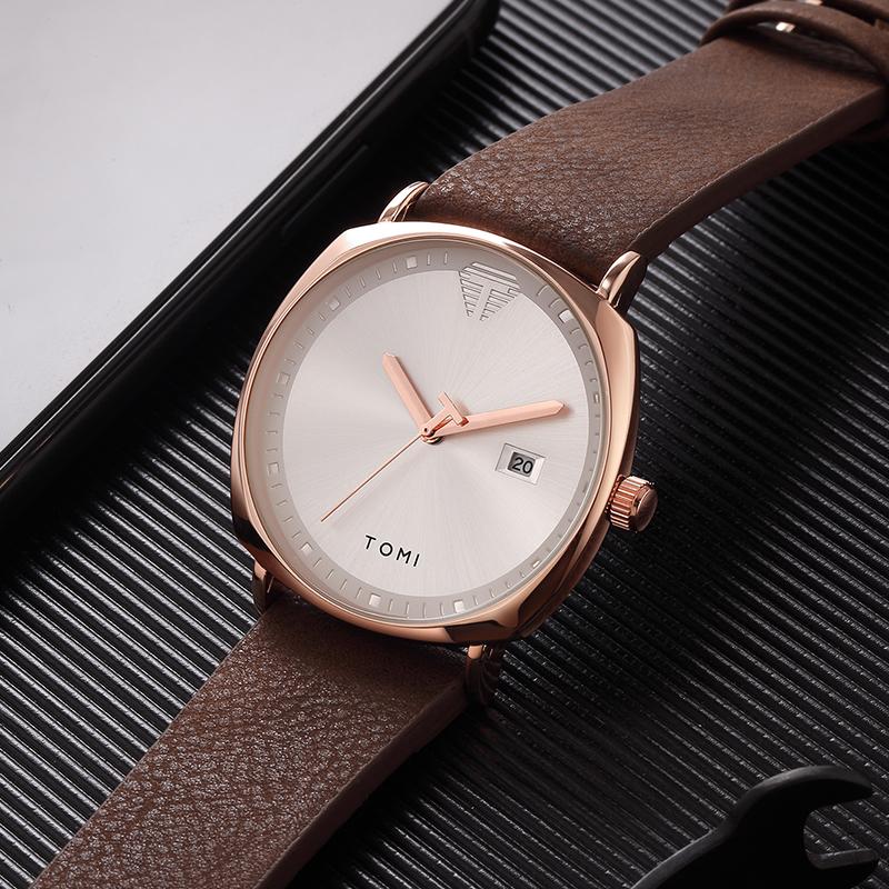 Trendy Quartz Watch for Men Sports Watches Automatic Date Military Wristwatch Minimalist Fashion Men Gifts Leather Strap Relogio