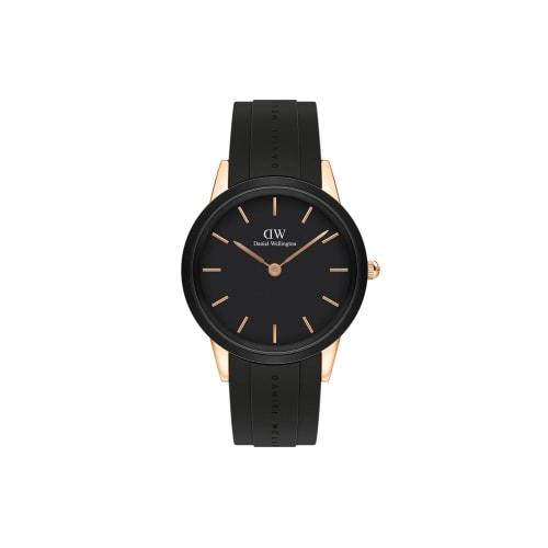 Officially Licensed Daniel Wellington DW Women's Iconic Motion 32mm Watch, Waterproof, Perfect for Sports and Outdoors, Rose Gold and Black, Perfect G