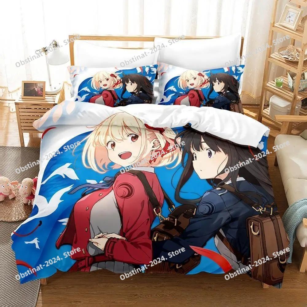 3d Print Anime Kawaii Girl Lycoris Recoil Bedding Set Single Twin Full Queen King Size Bed Set Adult Kid Bedroom Duvetcover Sets