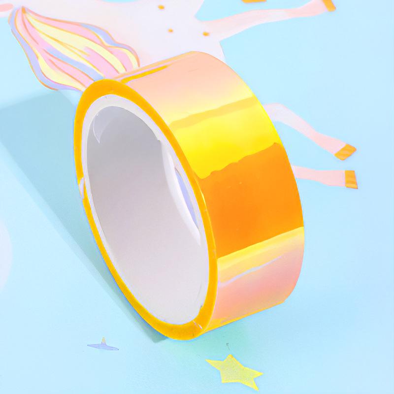 Colorful Gradient Laser Tape & Rainbow Film Stickers for DIY Journals and Cards