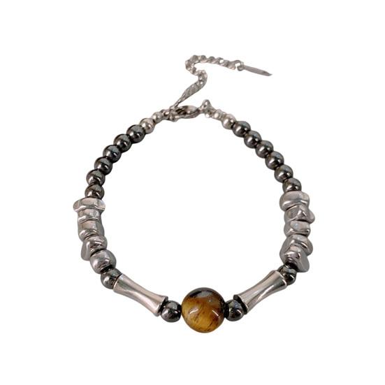 

Акция на браслет унисекс, подразумевающий шарнир, гладкую регулируемую бамбуковую бусину увеличенной длины, легкий вес из нержавеющей стали E