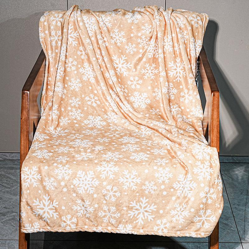 Christmas Blanket Reindeer Snowflake Flannel Print Throw Sofa Decorative Cover Blanket Nap Blanket
