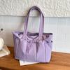 Large Capacity Nylon Tote Bag for Women Lightweight Shopping Shoulder Bag with Multiple Pockets and Zipper Closure for Daily Use