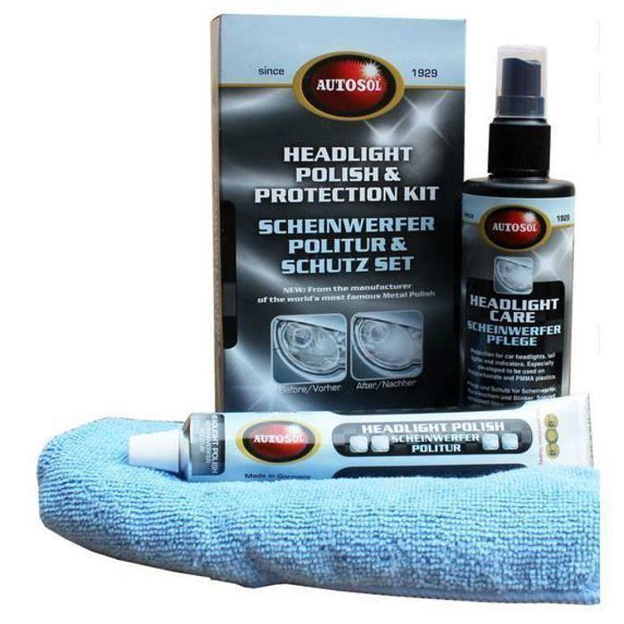 

Поліроль та захист для фар - AUTOSOL - Набір для фар - Чорний - Повний набір - Ефективний захист