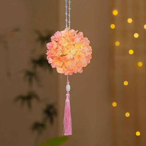 Hydrangea Lantern DIY Kit Kit, Handheld Glowing Chinese Style Flower Handmade Folk Art Craft for Mid Autumn, Traditional Festival Activity Kids Autumn