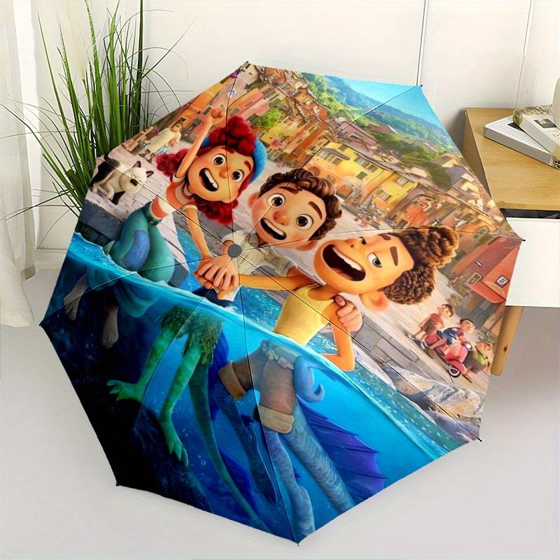 

Luca & Giulia & Alberto Automatic Open/CloseCartoon Umbrella-CuteUmbrella with Cute Design, Portable 3-Fold Compact Umbrella for Men & Women