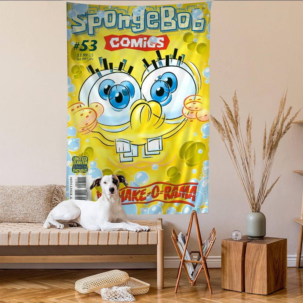 Cartoon SSpongebobs Cartoon Tapestry Art Science Fiction Room Home Decor Art Home Decor