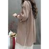 Sommer Robuste Retro Bestickte Hemdbluse Mittellang Locker Baumwolle und Leinen Stil Hemdbluse Lässiger Literarischer Pullover Top
