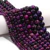 Naturstein Lila Tigerauge Perlen 4 6 8 10 12mm Rund Lose Edelsteinperlen Für Schmuckherstellung DIY Armbänder Halskette Zubehör