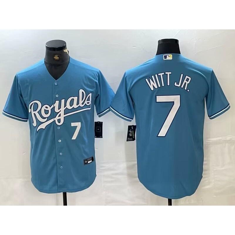 MLB Kansas City Royals Embroidered Baseball Jersey Short Sleeve Tee Mens Fan Apparel