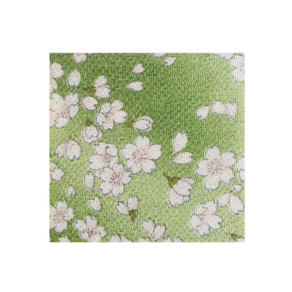 Nippon Chuko NBK Chirimen Approximately 23 X Cherry Blossom Craft Supplies Cut, Gold-Tinted, 33cm, Pattern, Yellow-Green, GH56-05,