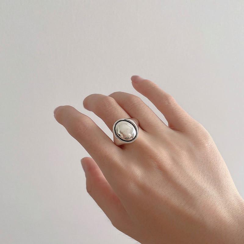 Korean Style Chic Adjustable Ring With Vintage Aesthetic And Eyecatching Shape Geometric