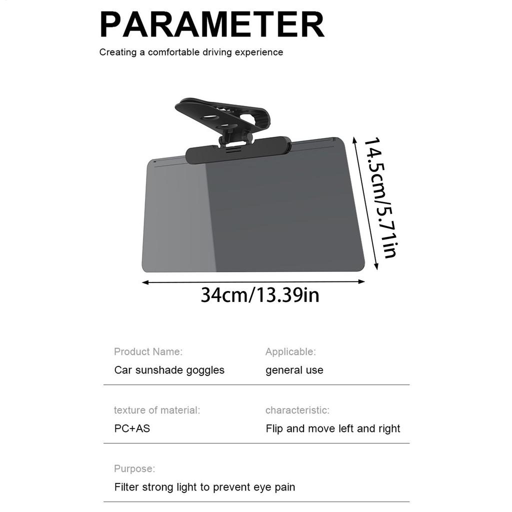 Anti-Glare Car Visor Sun Blocker Car Sun Visor Extender Polarized Blocker UV Protection Sunshade Day and Night Sun protection