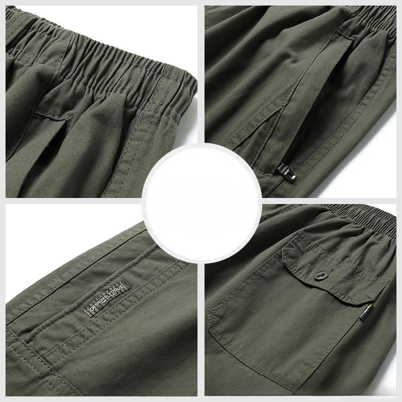 Léto zkrácené Pánské Bavlněné šortky Volné Rovné nohavice Běžné Pracovní oblečení Šortky Kalhoty Pánské