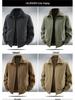 Men's Winter Plus Velvet Warm Cotton Workwear Jacket with Lapel for Cold Protection