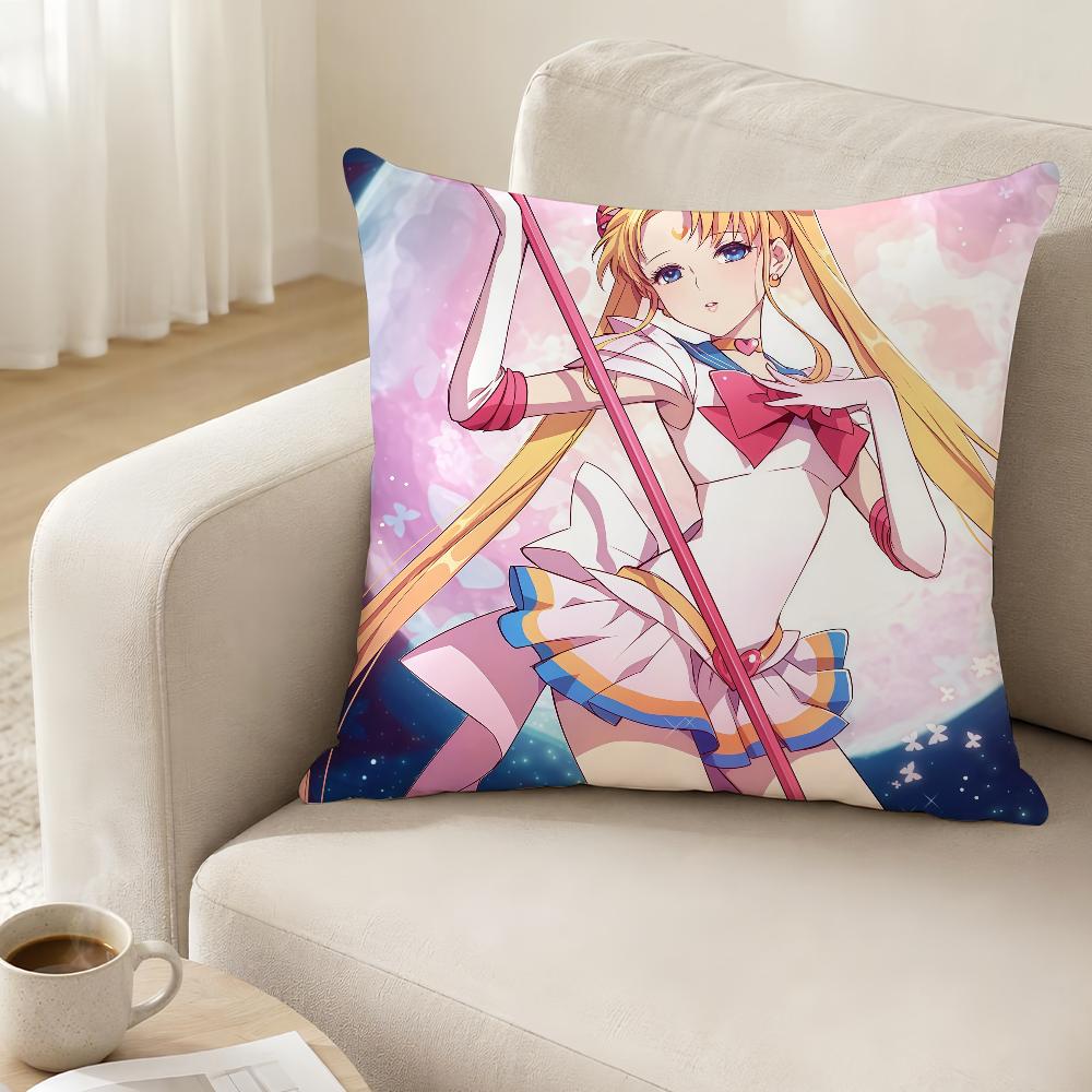 Comic Ssailor Mmoon Cushion Cover Antidustmite Sofa Cushion Decorative Office Cover Lounge Area Indoor Outdoor Use