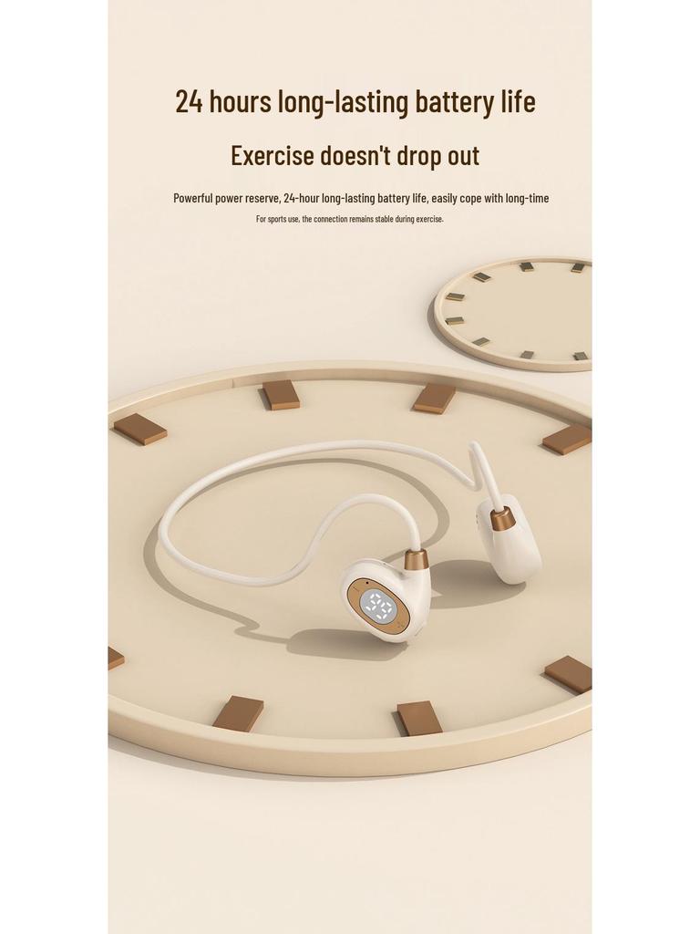 Wireless Bone Conduction Bluetooth Open-Ear Headphones - Long Battery Life, Sport-Ready Design