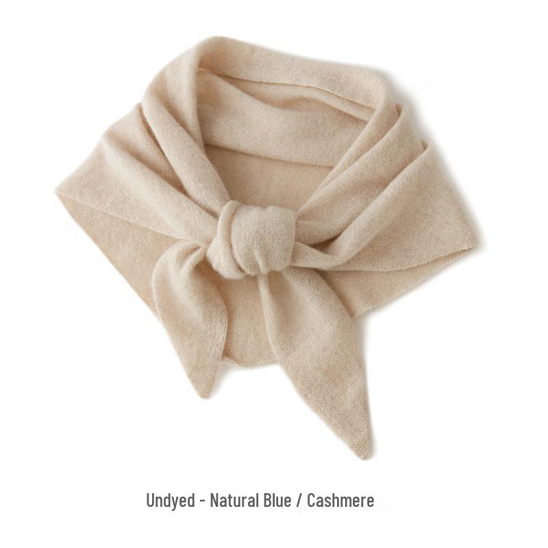 Women's 100% Pure Goat Cashmere Triangle Scarf - Autumn/Winter Knitted Warm Shawl