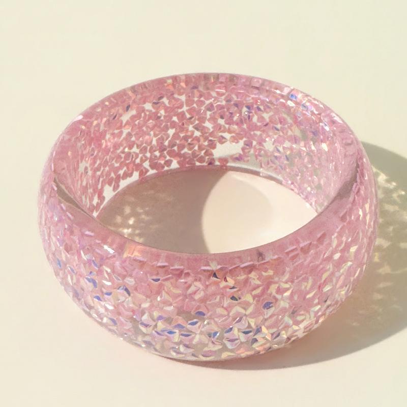 Accessories, exaggerated round resin glitter bracelets, transparent bracelets wholesale