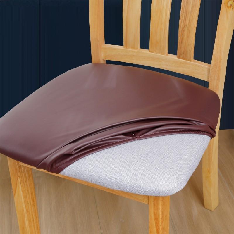 

2 шт. водонепроницаемые чехлы для сидений из искусственной кожи для обеденных стульев, растягивающиеся чехлы для сидений стульев для столовой, чехлы для сидений стульев для кухни 2Pcs винный