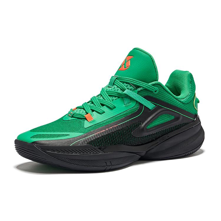 Hengxing Erke Qianxun TD Fashion Trend Shock Absorption Rebound Anti-Side Flip Low-Top Basketball Shoes Men sneakers Lime-Green Black 51125104478-505