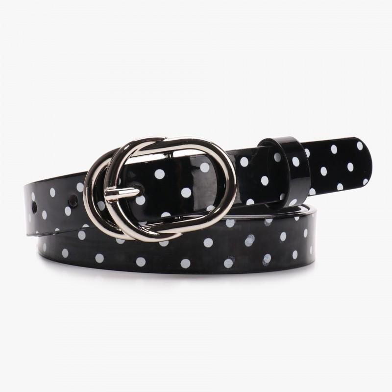 Womens Slim PU Leather Belt With Polka Dot Design Y2K Sweet Style Waistband Jeans Casual Fashion Accessory In Multiple